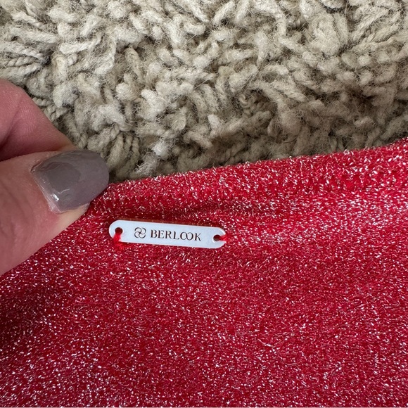 Berlook Red Lurex Cut Out Bikini Top & Bottoms - Picture 9 of 14